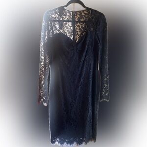 Eliza J Black Lace Long Sleeve Dress